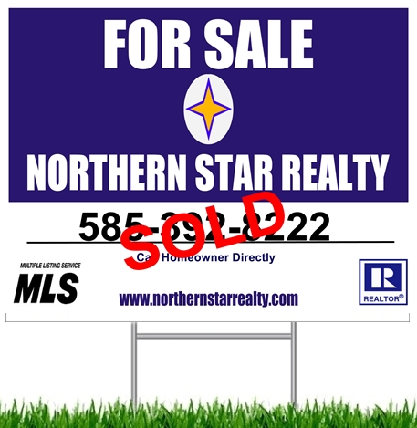 Northern Star Realty sold sign used by rochester flat fee mls customers